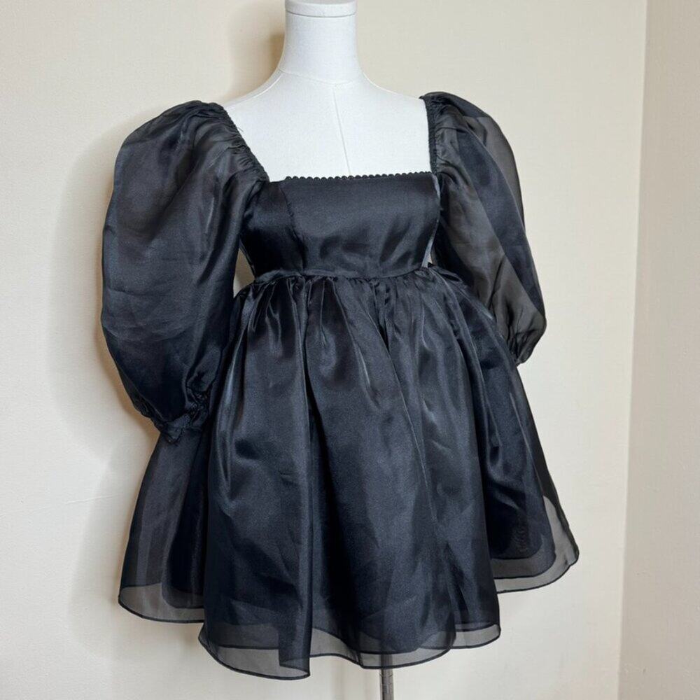 Selkie The Caviar Puff Dress – Black – XS - Picture 2 of 13